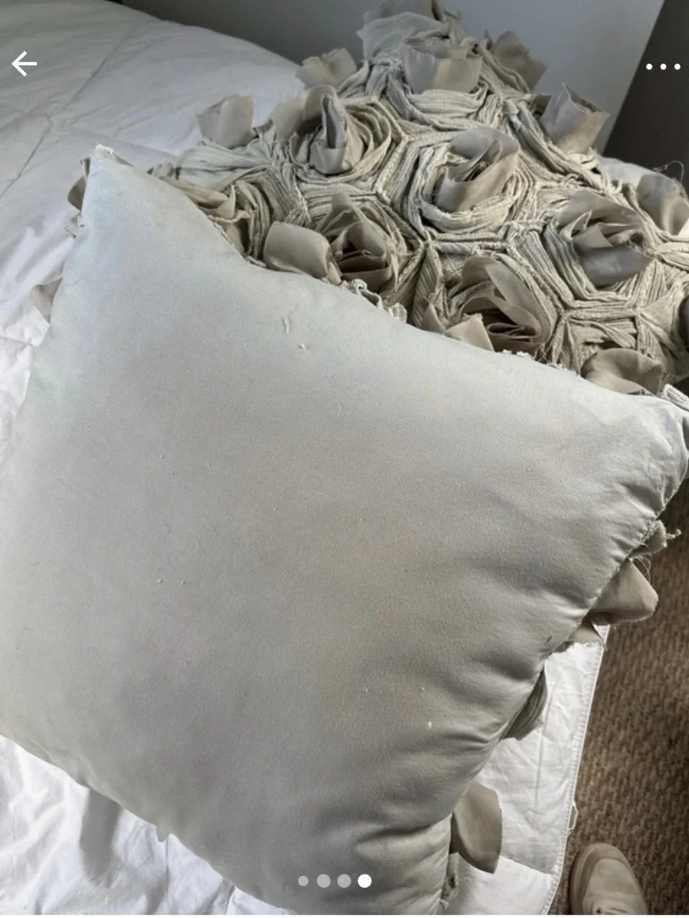 West Elm Linen Rosette Pillows in Gray